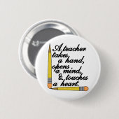 Leerkrachten nemen ronde button 5,7 cm (Voorkant /achterkant)