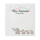 Leerkrachten notitieblok-olifant notitieblok (Voorkant)