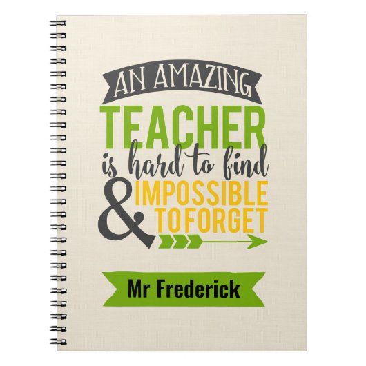Leerkrachten Notitieboeken - Amazing Teacher Quote (Voorkant)