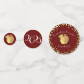 Leerkrachten Onderwijs Afstuderen Maroon Gold Confetti (Achterkanten)