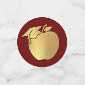 Leerkrachten Onderwijs Afstuderen Maroon Gold Confetti (Kleine voorkant)