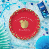 Leerkrachten Onderwijs Afstuderen Red Gold Papieren Bordje (Feest)