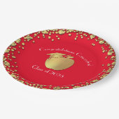 Leerkrachten Onderwijs Afstuderen Red Gold Papieren Bordje (Gekanteld)