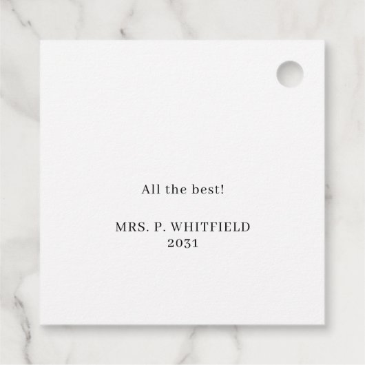 Leerkrachten Pensionering Hoofd in ruste Typografi Bedankjes Labels (Achterkant)