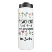 Leerkrachten Plant | Bloemen met de naam van de le Thermosbeker (Voorkant)