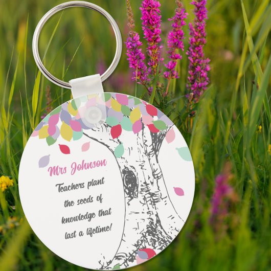 Leerkrachten Plant het zaad van de kennisregenboog Sleutelhanger