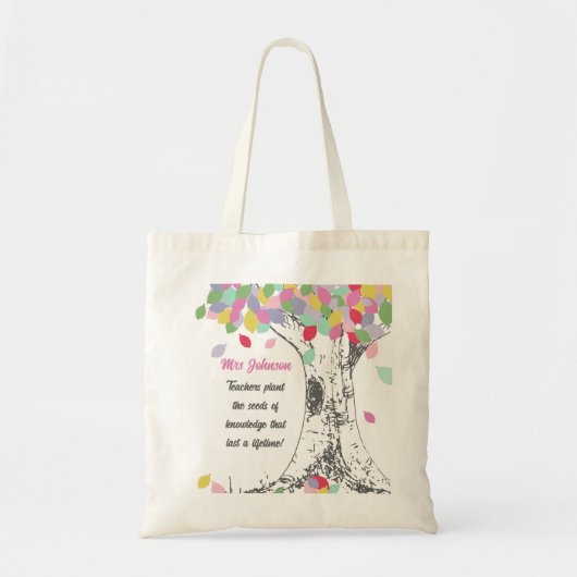Leerkrachten Plant het zaad van de kennisregenboog Tote Bag (Voorkant)