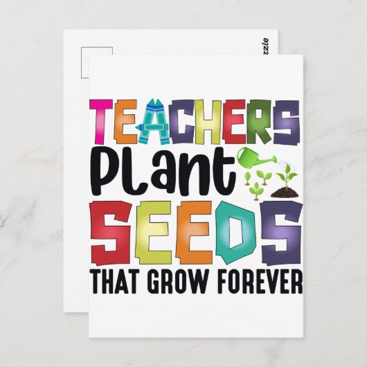 Leerkrachten Plant zaaigoed dat eeuwig groeit Briefkaart (Voorkant / Achterkant)