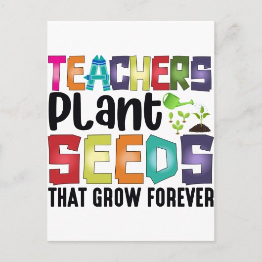 Leerkrachten Plant zaaigoed dat eeuwig groeit Briefkaart (Voorkant)