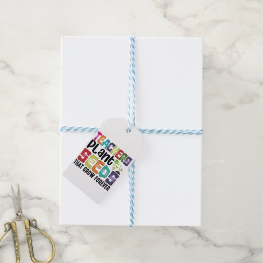 Leerkrachten Plant zaaigoed dat eeuwig groeit Cadeaulabel (Met Touw)