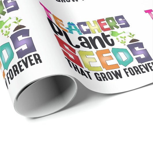 Leerkrachten Plant zaaigoed dat eeuwig groeit Cadeaupapier (Rol Hoek)