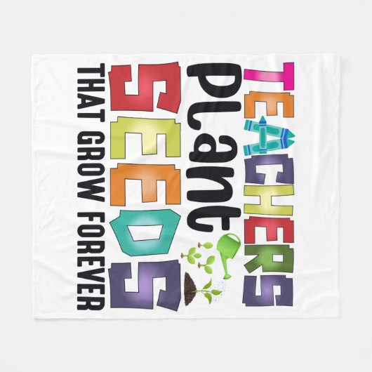 Leerkrachten Plant zaaigoed dat eeuwig groeit Fleece Deken (Voorkant (Horizontaal))