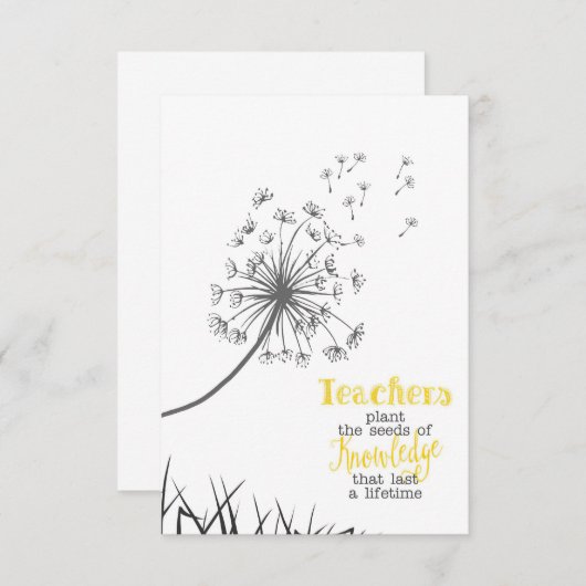 Leerkrachten Planten het kenniszaad Bedankkaart (Voorkant / Achterkant)