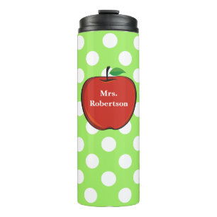 Leerkrachten Polka Dot Custom Thermal Tumbler Thermosbeker