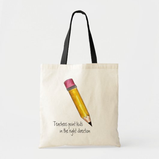 Leerkrachten Punt Kinder Potcil School Leerleraar Tote Bag (Voorkant)