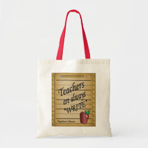 Leerkrachten schrijven altijd DIY-naam Tote Bag