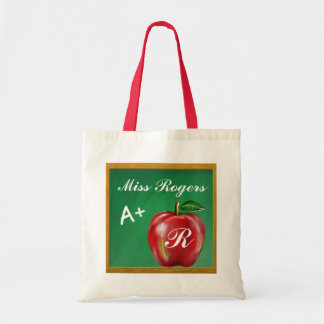 Leerkrachten Studenten A+ Red Apple Green Chalkboa Tote Bag