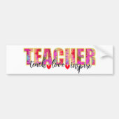 Leerkrachten Teach Love Inspire Cute School Bumpersticker (Voorkant)
