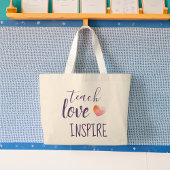 Leerkrachten Teach Love Inspire Grote Tote Bag