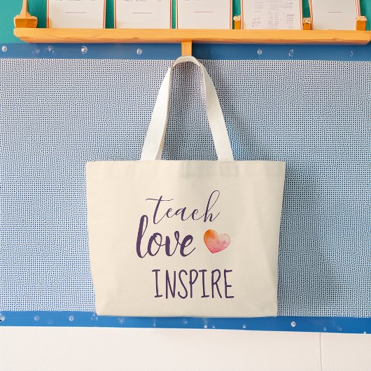 Leerkrachten Teach Love Inspire Grote Tote Bag