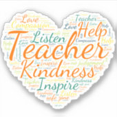 Leerkrachten, Teach, Love, Inspire Sticker (Voorkant)