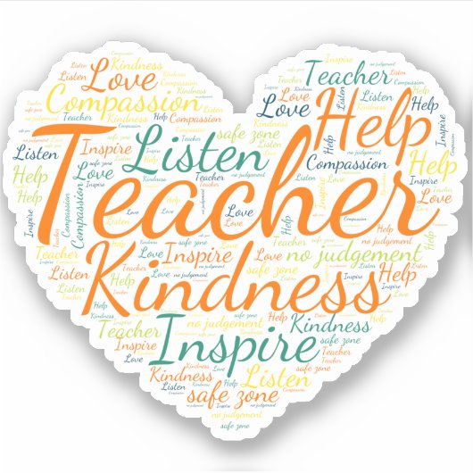 Leerkrachten, Teach, Love, Inspire Sticker (Voorkant)