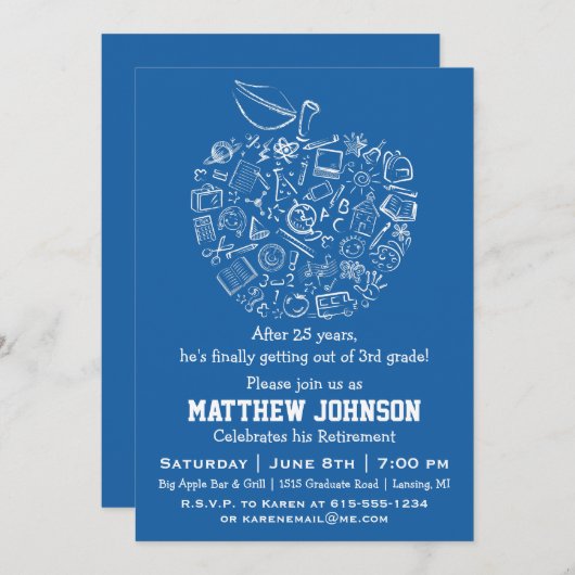 Leerkrachten Uitnodiging van de Apple Retirement P (Voorkant / Achterkant)