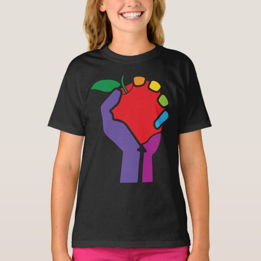 Leerkrachten United Rainbow voor zwart shirt (Voorkant)