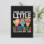 Leerkrachten Veel redenen om van mijn baan te houd Bedankkaart (Staand voorkant)