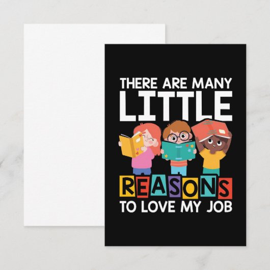 Leerkrachten Veel redenen om van mijn baan te houd Bedankkaart (Voorkant / Achterkant)