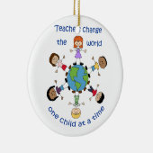 Leerkrachten veranderen de wereld keramisch ornament (Rechts)