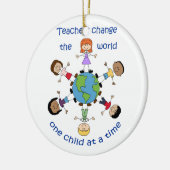 Leerkrachten veranderen de wereld keramisch ornament (Links)