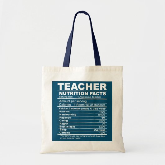 Leerkrachten Voeding werkt terug naar schoolleraar Tote Bag (Voorkant)