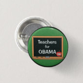 Leerkrachten voor Obama Ronde Button 3,2 Cm (Voorkant /achterkant)