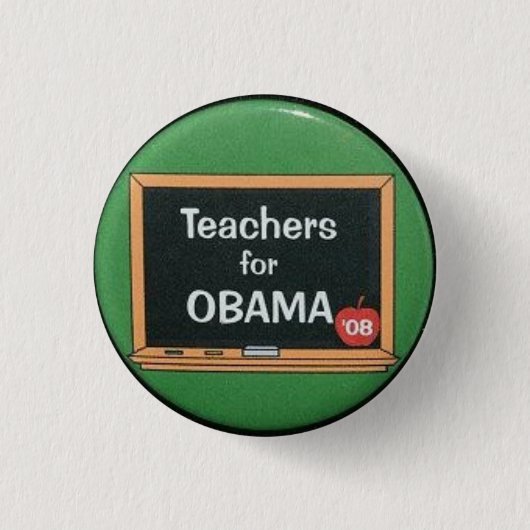 Leerkrachten voor Obama Ronde Button 3,2 Cm (Voorkant)
