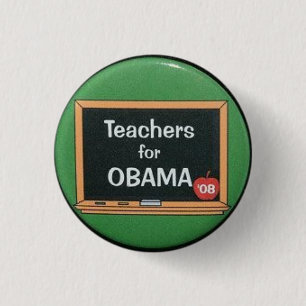 Leerkrachten voor Obama Ronde Button 3,2 Cm
