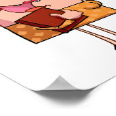 leerkrachten vrouw cartoon poster (Hoek)