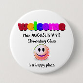 Leerkrachten welkom ronde button 7,6 cm (Voorkant)