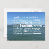 Leerkrachten Word Collage inspireren Briefkaart (Voorkant / Achterkant)