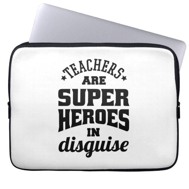 Leerkrachten zijn superhelden in onrust laptop sleeve (Voorkant)