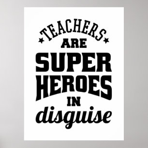 Leerkrachten zijn superhelden in onrust poster