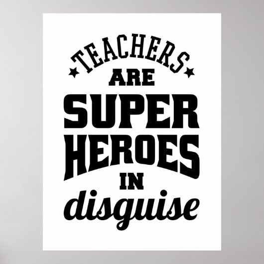 Leerkrachten zijn superhelden in onrust poster (Voorkant)