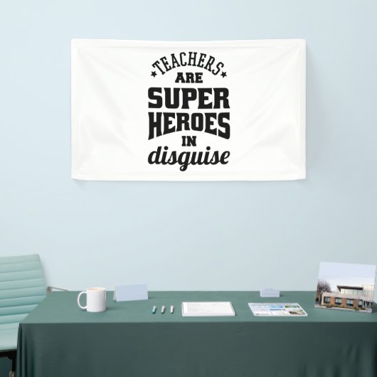 Leerkrachten zijn superhelden in onrust spandoek (Beurs)