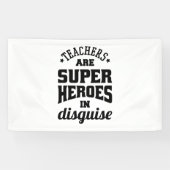 Leerkrachten zijn superhelden in onrust spandoek (Horizontaal)