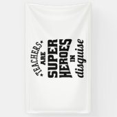 Leerkrachten zijn superhelden in onrust spandoek (Verticaal)