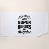 Leerkrachten zijn superhelden in onrust strandlaken (Voorkant)