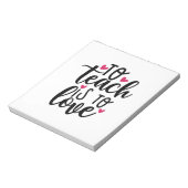 Leerkunst om te leren is liefde notitieblok (Linkerzijde)
