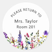 Leerlassenstalletje klassieke ronde sticker (Voorkant)