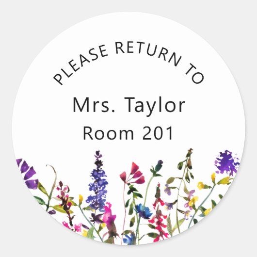 Leerlassenstalletje klassieke ronde sticker (Voorkant)