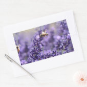 Leerlavender met bijen Paarse Floral Rechthoekige Sticker (Envelop)